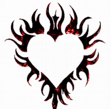 383x375 Flaming Heart Tattoo