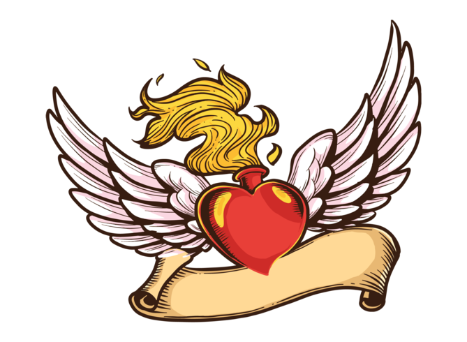 669x490 Flaming Heart Vector Illustration