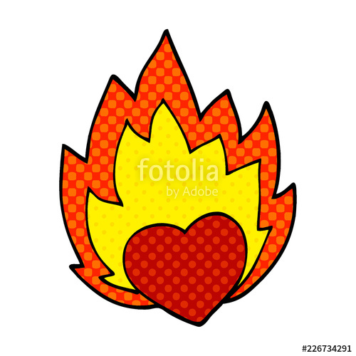 500x500 Cartoon Doodle Flaming Heart Stock Image And Royalty Free Vector