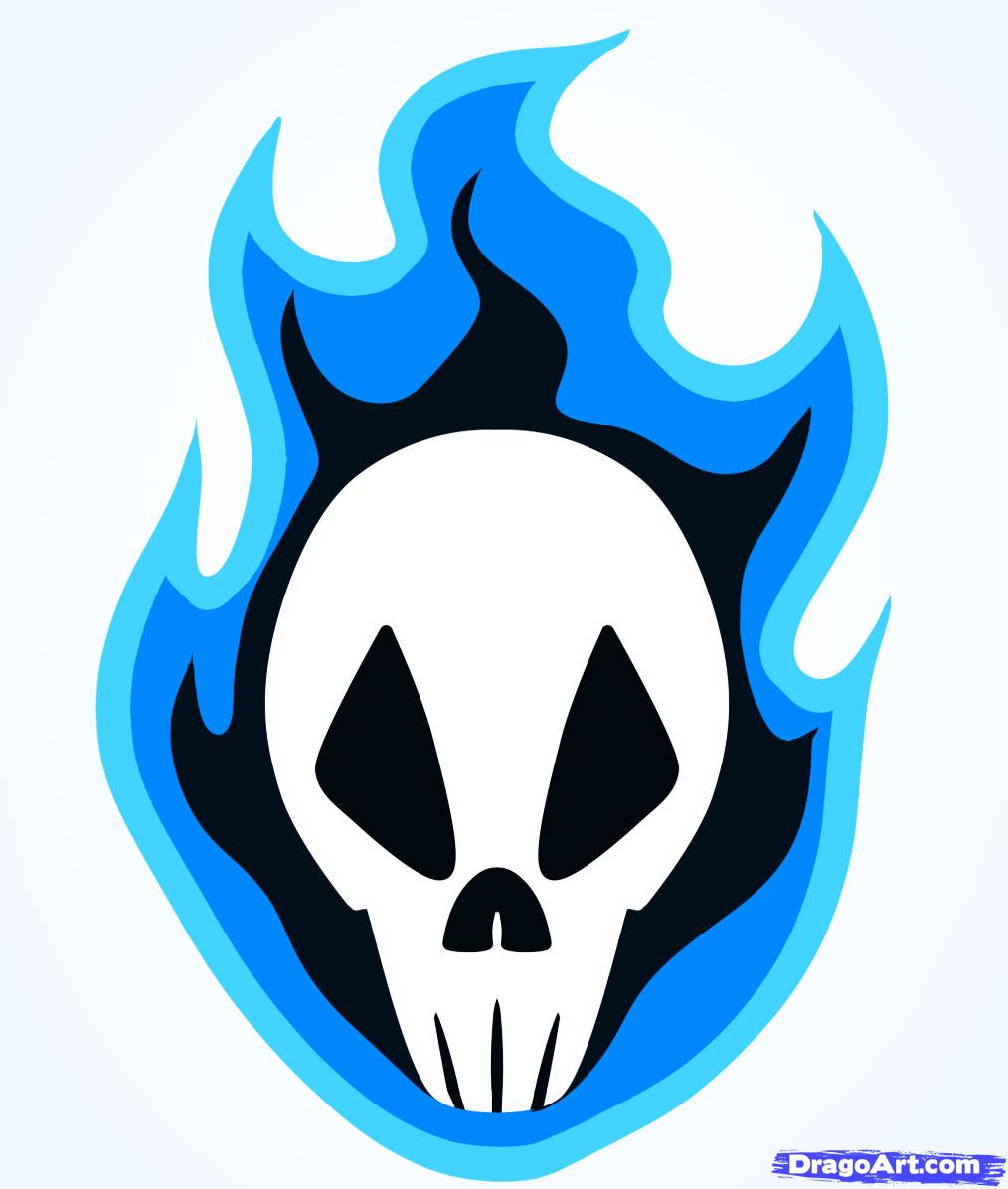 1014x1196 How To Draw A Fire Skull, Step