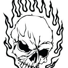 Flaming Skull Drawing | Free download on ClipArtMag