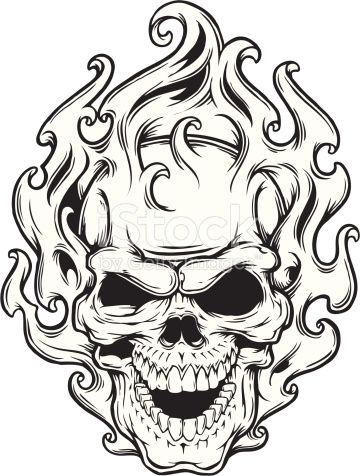 360x476 Flaming Skull Vector Skulls
