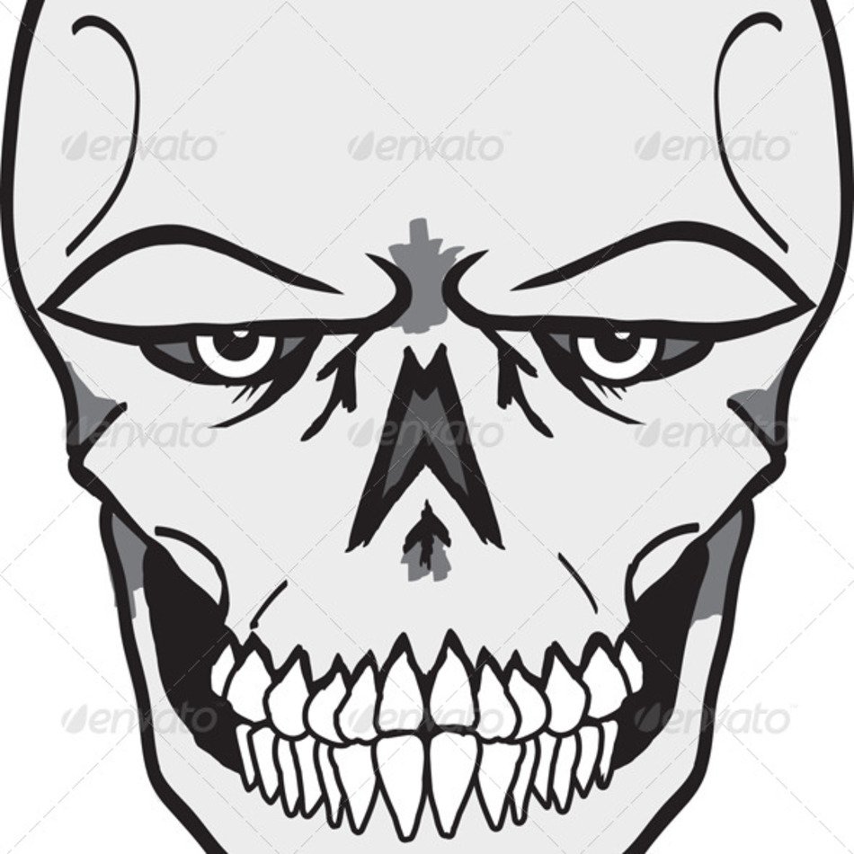 950x950 Evil Flaming Skull Drawings Free Image