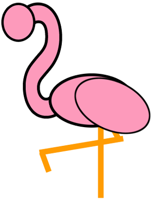 300x395 how to draw cartoon pink flamingos in easy steps lesson