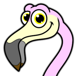 250x250 Cartoon Flamingo Step