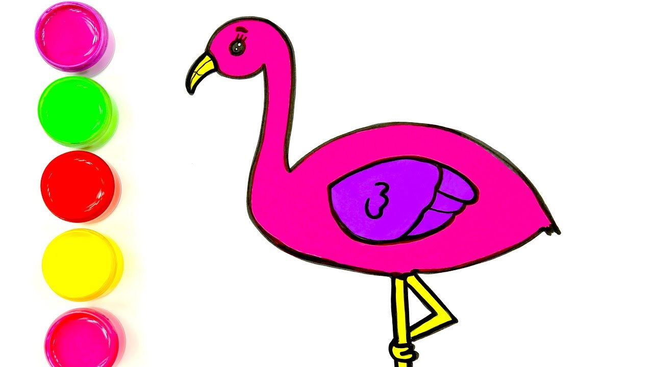 1280x720 Flamingo Drawing And Colorin Pages Learn Drawing For Kids