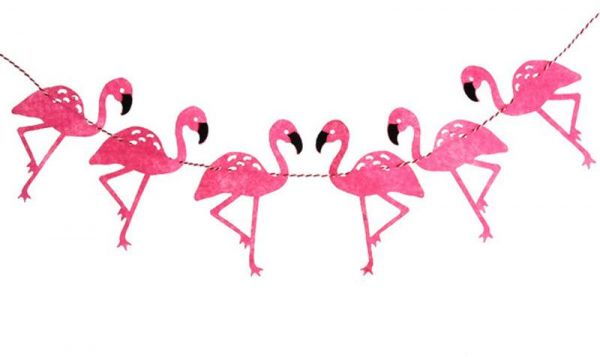 600x357 Hawaiian Style Flamingo Pattern Birthday Party Decoration Set