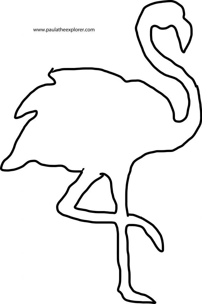 680x1024 Flamingo Outline Template