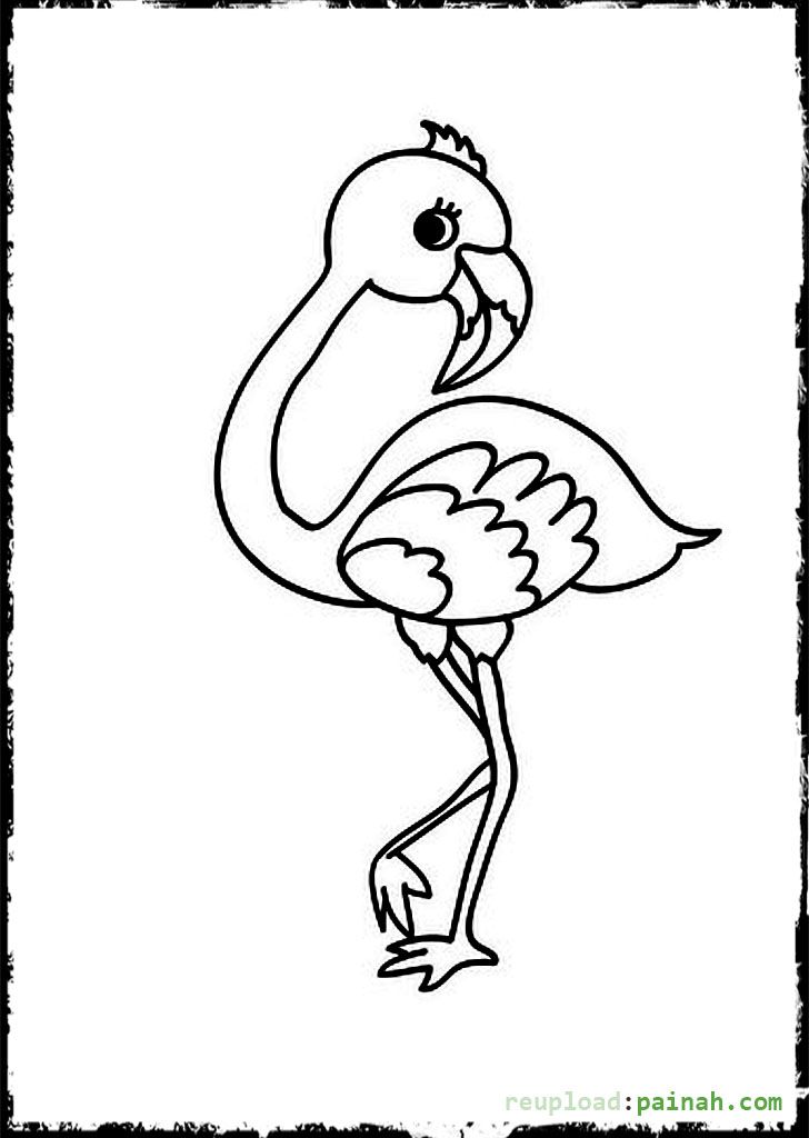 Flamingo Drawing Template