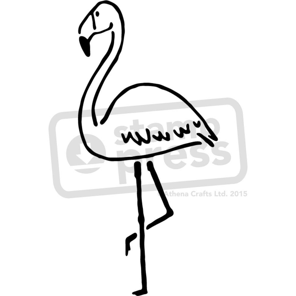 1000x1000 Large 'standing Flamingo' Wall Stencil Template