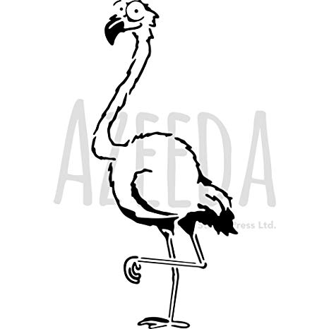 466x466 azeeda large 'flamingo' wall stencil template