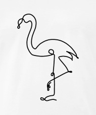 190x228 Flamingo Drawing Artsy Cute Zoo Animal Water Bird Men's Premium T