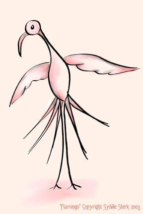 288x432 Flamingo Drawing