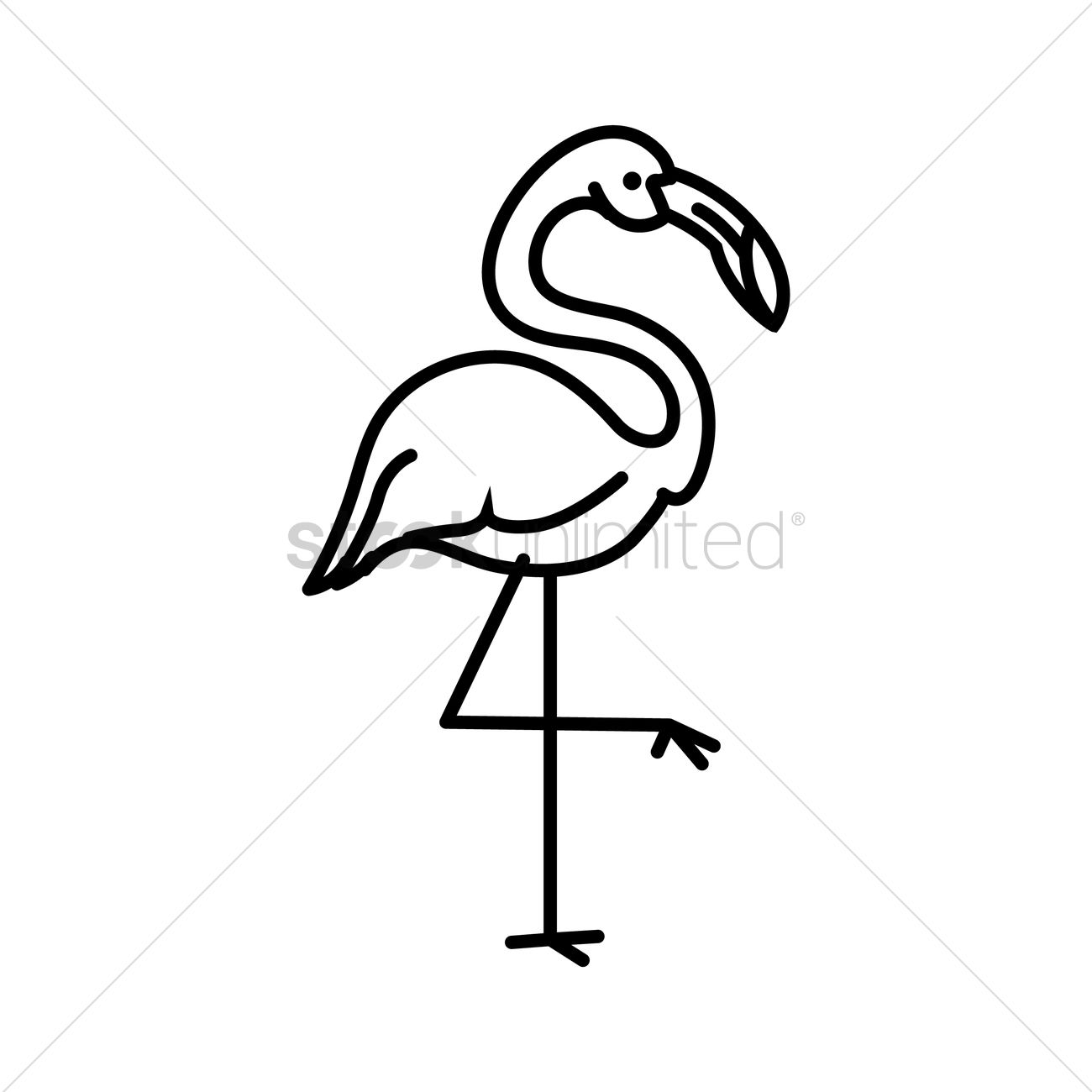 1300x1300 Flamingo Icon Vector Image