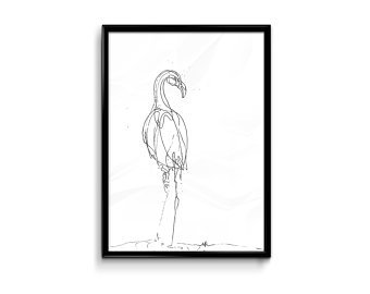 340x270 Flamingo Line Art Etsy