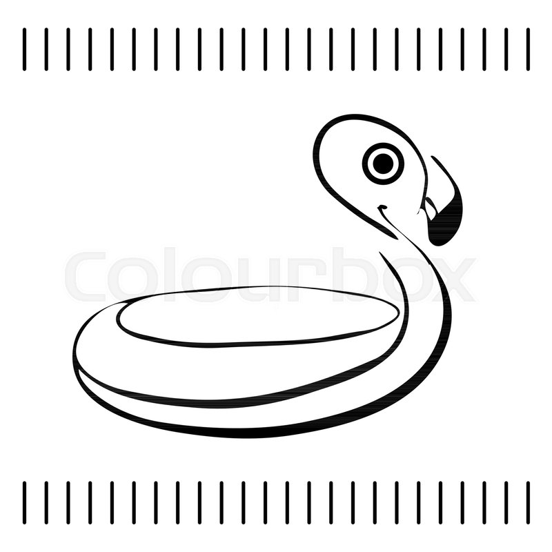 800x800 Inflatable Flamingo Sketch Black And Stock Vector Colourbox