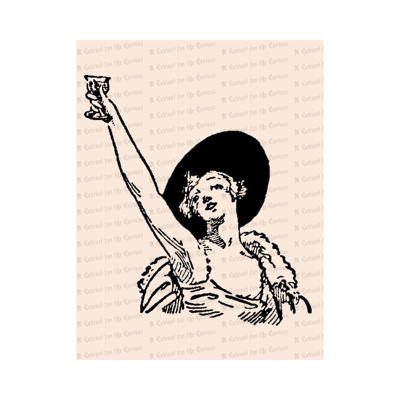794x794 jazz age flapper raising drinking glass in toast vintage etsy