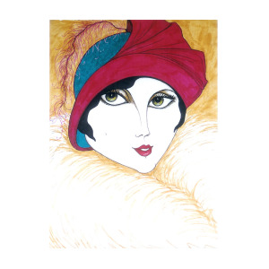 300x300 flapper girl greeting card