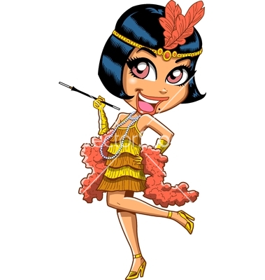 379x400 flapper girl cartoon clipart