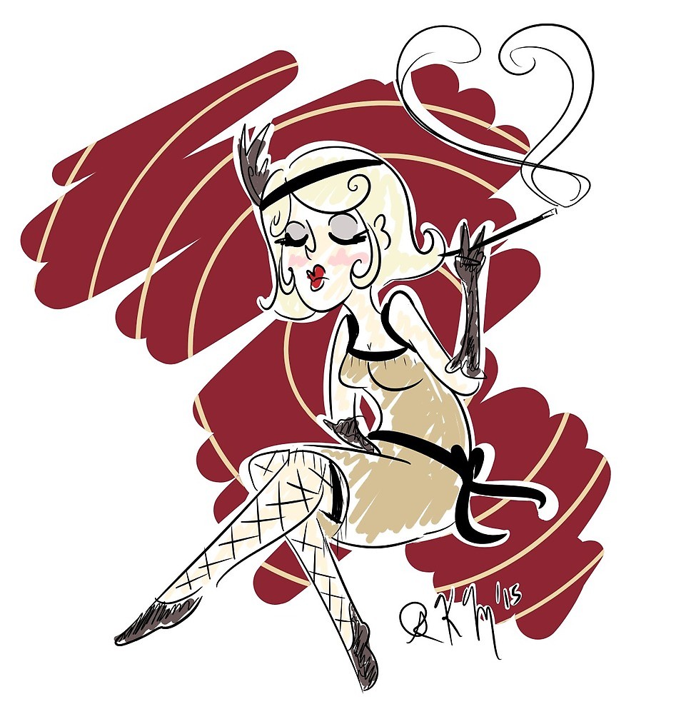 961x1000 flapper girl colored