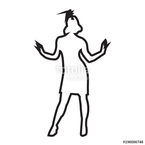 500x500 Flapper Outline On White Background Stock Image And Royalty Free