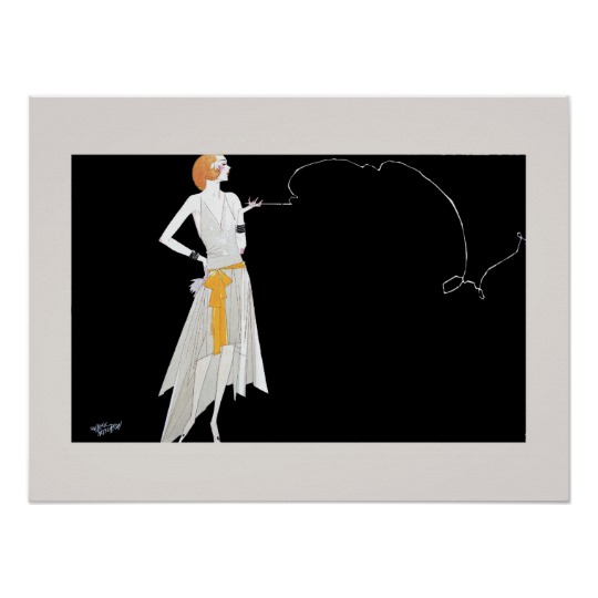 540x540 fashion flapper girl drawing poster