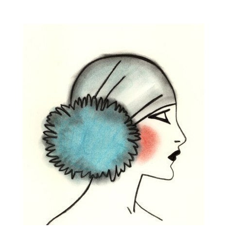 469x511 art deco flapper girl blue pom pom x print for etsy