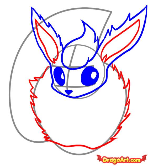 564x632 How To Draw Flareon, Step