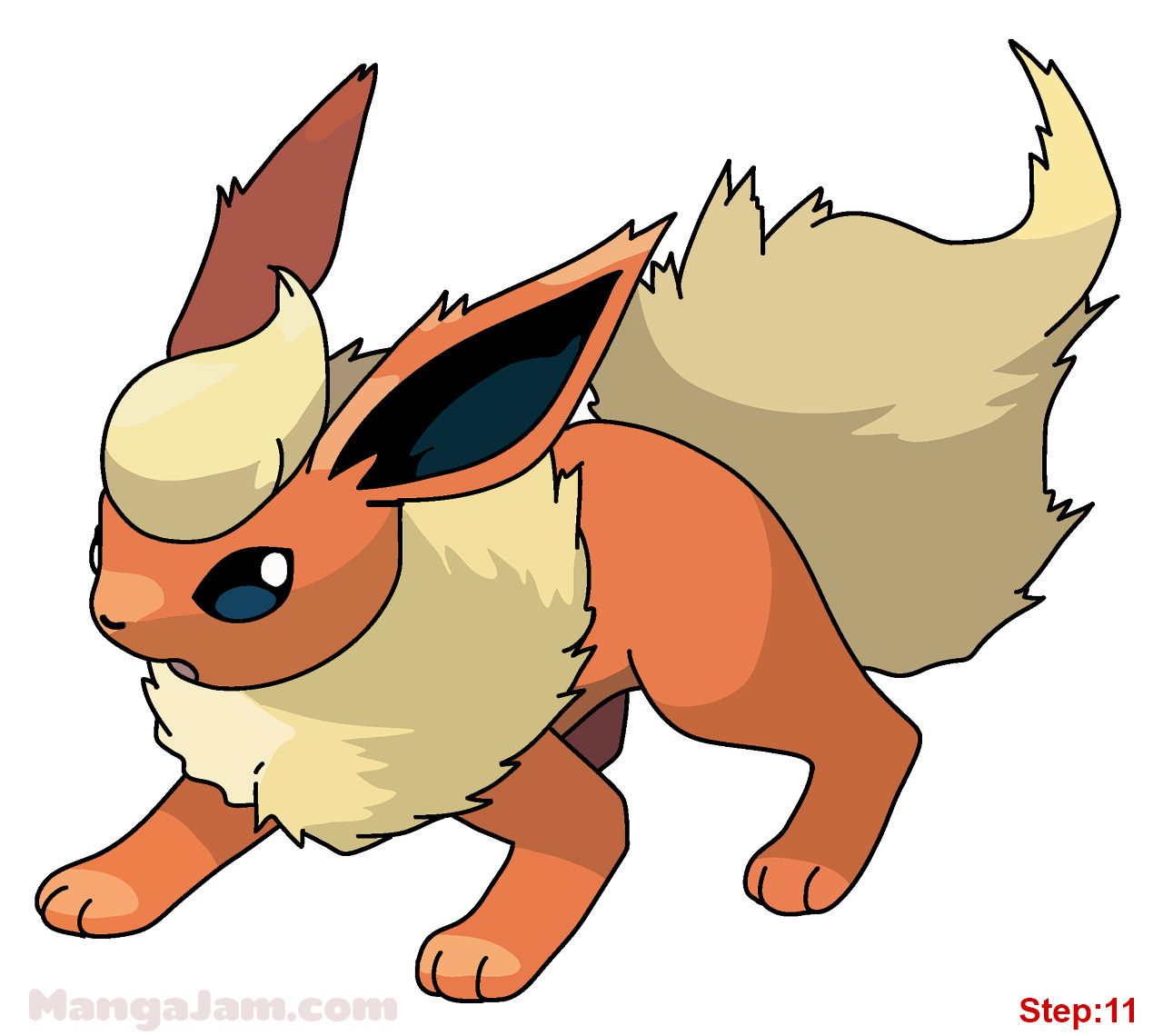 1280x1140 How To Draw Flareon From Pokemon Step Drawing Pokemon