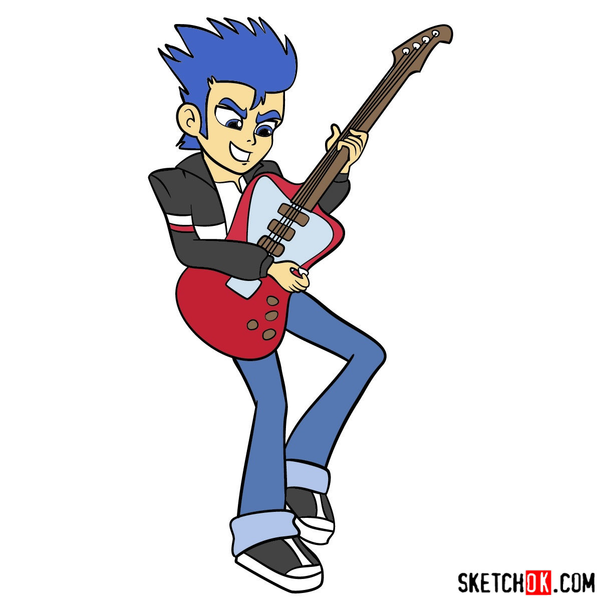 1200x1200 how to draw flash sentry playing the guitar equestria