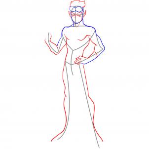 302x302 How To Draw Kid Flash, Step