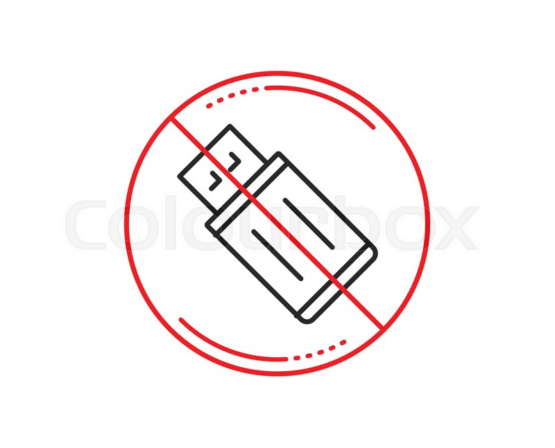 800x647 No Or Stop Sign Usb Flash Drive Line Stock Vector Colourbox