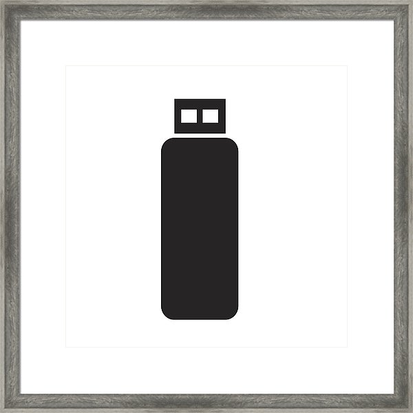 600x600 Usb Flash Drive Icon Vector Illustration Framed Print