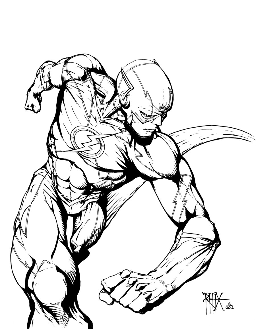 900x1155 Flash Superhero Coloring