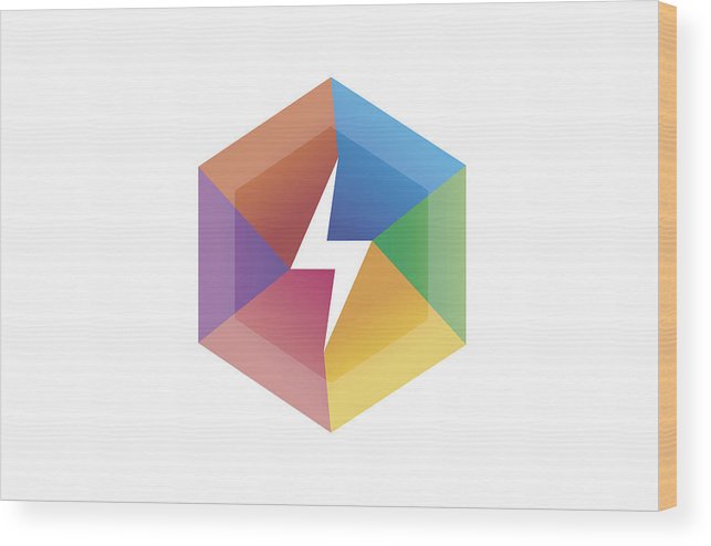 643x494 creative flash colorful hexagon lightning flash symbol design wood