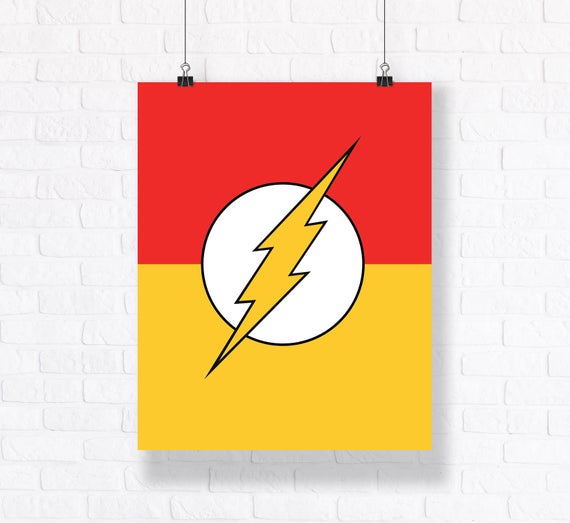 570x523 Flash Symbol Customizable Superhero Illustration Premium Etsy