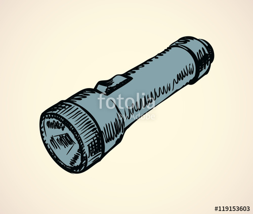 500x423 Hand Flashlight Vector Drawing Stock Image And Royalty Free