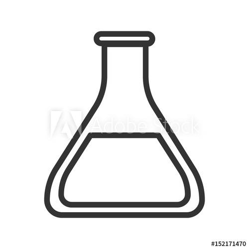 500x500 Flask Linear Icon Thin Line Illustration Vector Isolated Outline