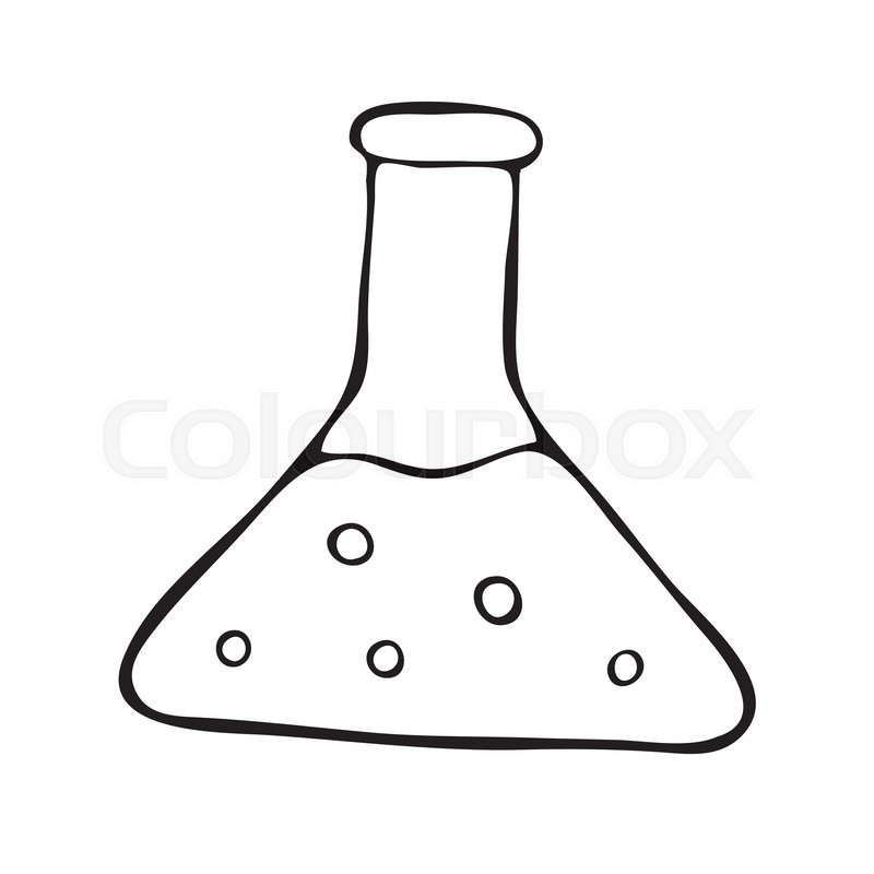 800x800 Hand Drawn Flask, Doodle, Vector Stock Vector Colourbox