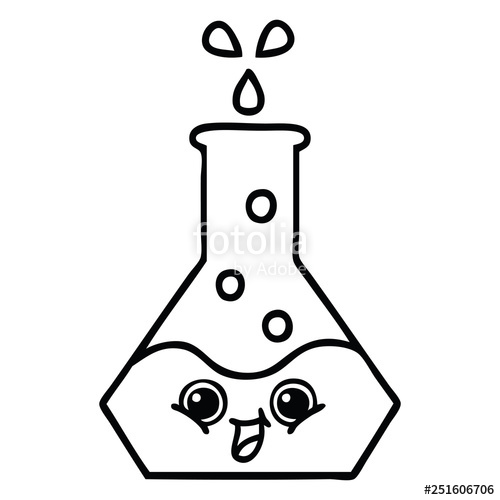 500x500 Line Drawing Cartoon Science Beaker Stock Image And Royalty Free