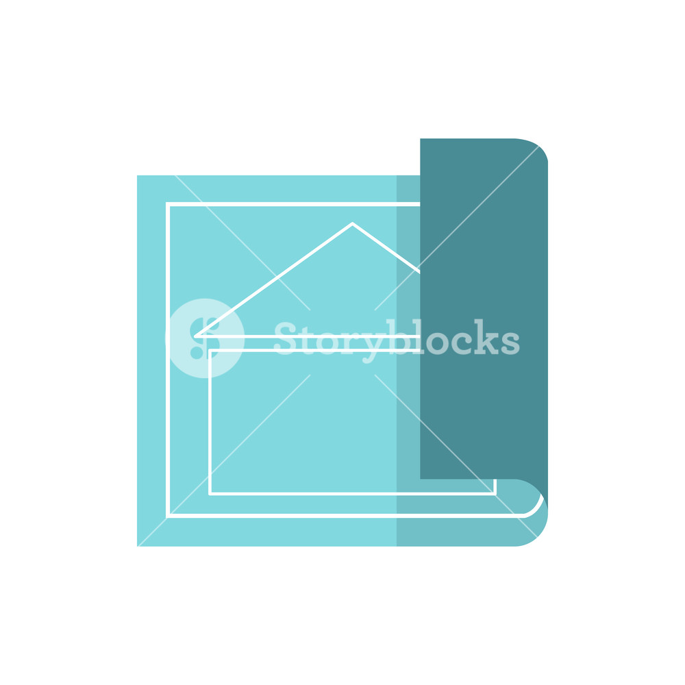 1000x1000 Architectural Design Of House Icon In Flat Style Isolated On White