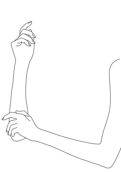 389x550 Arms Line Drawing Illustration