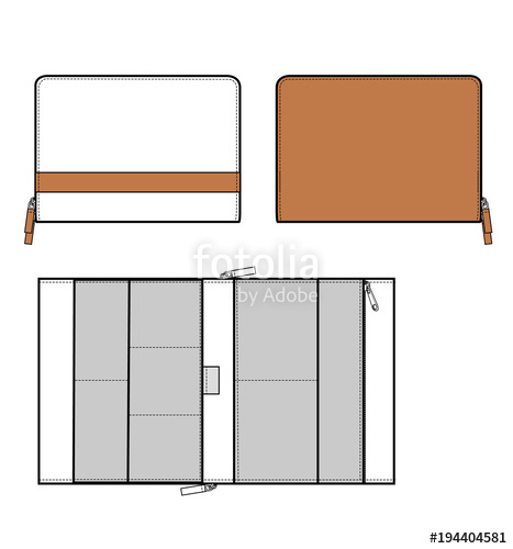 467x500 clutch bag fashion flat technical drawing template stock image