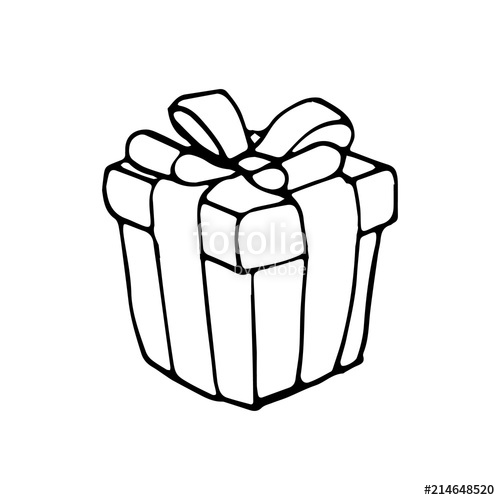 500x500 Hand Drawn Gift Doodle Sketch Style Icon Decoration Element