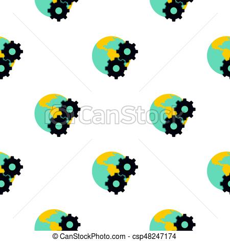 450x470 earth and gears pattern flat earth and gears pattern seamless
