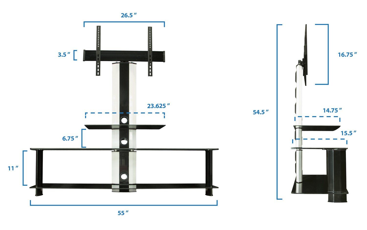 1500x942 Mountit! Tv Stand With Mount Entertainment Center For Flat