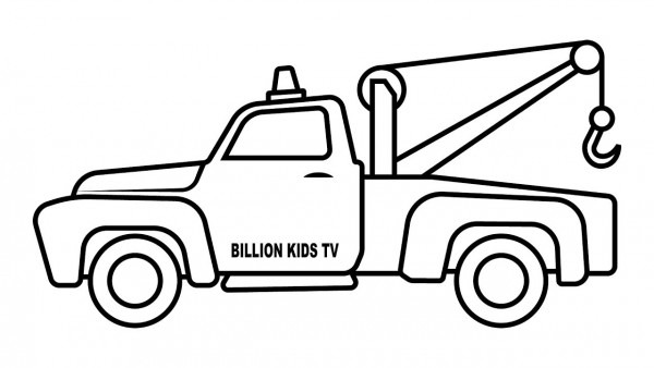 600x338 Flatbed Truck Coloring Pages