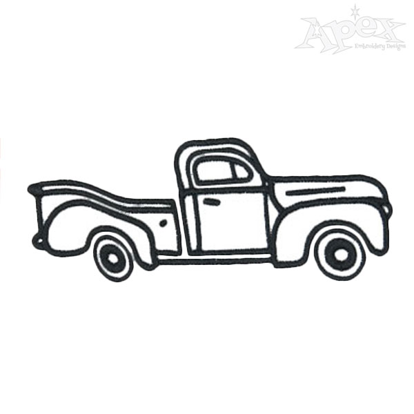 600x600 Flatbed Truck Embroidery Design