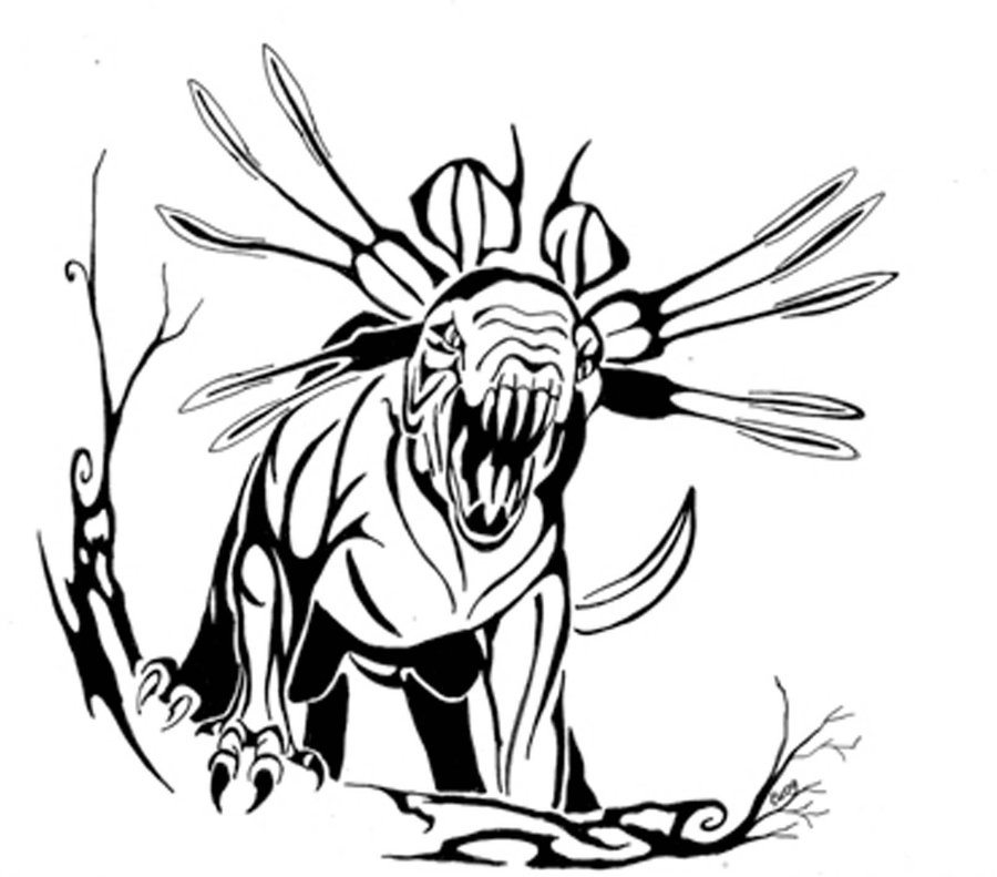 900x791 Tribal Flathead Catfish Clipart