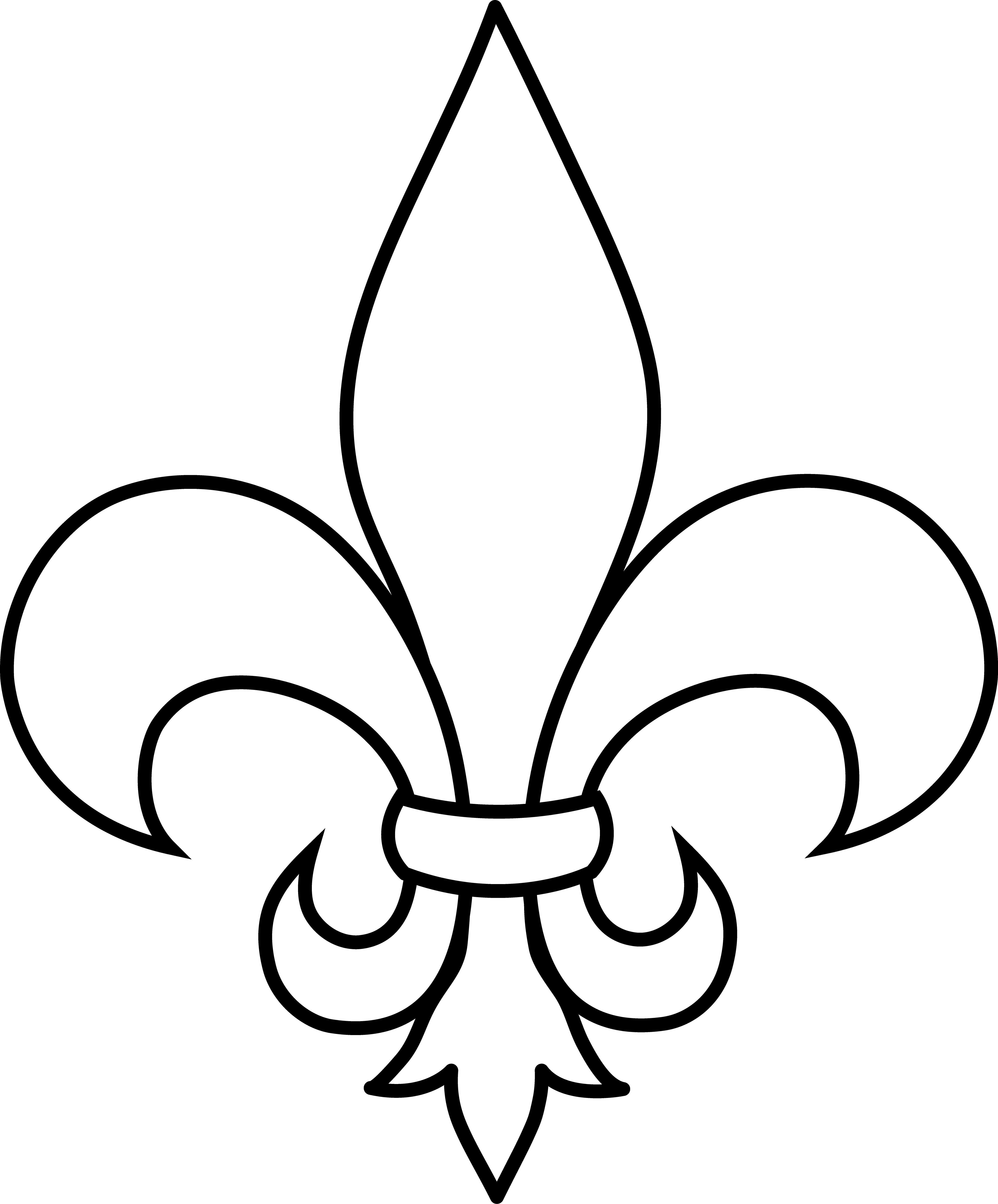 4509x5438 frrench free clip art black and white fleur de lis outline